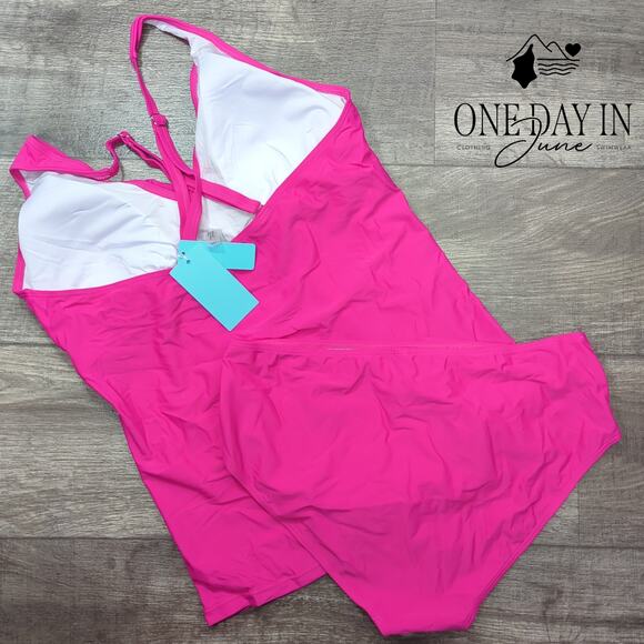 Yonique Twist Front Tankini Swimsuit Size XL - Picture 7 of 7